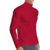 imageYTD Mens LongShort Sleeve Polo Shirts QuarterZip Casual Slim Fit Mock Neck Basic Designed Cotton ShirtsRed