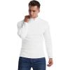 imageYTD Mens LongShort Sleeve Polo Shirts QuarterZip Casual Slim Fit Mock Neck Basic Designed Cotton ShirtsWhite