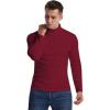 imageYTD Mens LongShort Sleeve Polo Shirts QuarterZip Casual Slim Fit Mock Neck Basic Designed Cotton ShirtsWine Red