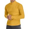 imageYTD Mens LongShort Sleeve Polo Shirts QuarterZip Casual Slim Fit Mock Neck Basic Designed Cotton ShirtsYellow