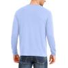 imageYTD Mens Loose Fit Heavyweight Long Sleeve Pocket Henley TShirtLong Sleeve Light Blue