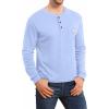 imageYTD Mens Loose Fit Heavyweight Long Sleeve Pocket Henley TShirtLong Sleeve Light Blue