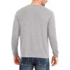 imageYTD Mens Loose Fit Heavyweight Long Sleeve Pocket Henley TShirtLong Sleeve Light Gray