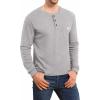 imageYTD Mens Loose Fit Heavyweight Long Sleeve Pocket Henley TShirtLong Sleeve Light Gray