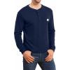 imageYTD Mens Loose Fit Heavyweight Long Sleeve Pocket Henley TShirtLong Sleeve Navy