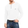 imageYTD Mens Loose Fit Heavyweight Long Sleeve Pocket Henley TShirtLong Sleeve White