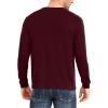 imageYTD Mens Loose Fit Heavyweight Long Sleeve Pocket Henley TShirtLong Sleeve Wine Red