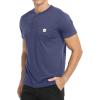 imageYTD Mens Loose Fit Heavyweight Long Sleeve Pocket Henley TShirtNavy