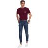 imageYTD Mens Loose Fit Heavyweight Long Sleeve Pocket Henley TShirtWine Red