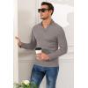 imageYTD Mens Muscle V Neck Polo Shirts Slim Fit Long Sleeve Golf TShirts Ribbed Knit Soft Casual TeesKhaki