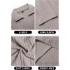 imageYTD Mens Muscle V Neck Polo Shirts Slim Fit Long Sleeve Golf TShirts Ribbed Knit Soft Casual TeesKhaki