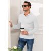 imageYTD Mens Muscle V Neck Polo Shirts Slim Fit Long Sleeve Golf TShirts Ribbed Knit Soft Casual TeesWhite
