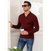 imageYTD Mens Muscle V Neck Polo Shirts Slim Fit Long Sleeve Golf TShirts Ribbed Knit Soft Casual TeesWine Red