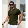 imageYTD Mens Muscle V Neck Polo Shirts Slim Fit Solid Short Sleeve Golf TShirts Ribbed Knit Soft TeesArmy Green
