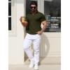 imageYTD Mens Muscle V Neck Polo Shirts Slim Fit Solid Short Sleeve Golf TShirts Ribbed Knit Soft TeesArmy Green