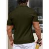 imageYTD Mens Muscle V Neck Polo Shirts Slim Fit Solid Short Sleeve Golf TShirts Ribbed Knit Soft TeesArmy Green