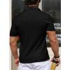 imageYTD Mens Muscle V Neck Polo Shirts Slim Fit Solid Short Sleeve Golf TShirts Ribbed Knit Soft TeesBlack