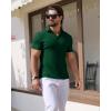 imageYTD Mens Muscle V Neck Polo Shirts Slim Fit Solid Short Sleeve Golf TShirts Ribbed Knit Soft TeesDark Green