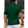 imageYTD Mens Muscle V Neck Polo Shirts Slim Fit Solid Short Sleeve Golf TShirts Ribbed Knit Soft TeesDark Green