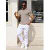 imageYTD Mens Muscle V Neck Polo Shirts Slim Fit Solid Short Sleeve Golf TShirts Ribbed Knit Soft TeesKhaki