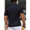 imageYTD Mens Muscle V Neck Polo Shirts Slim Fit Solid Short Sleeve Golf TShirts Ribbed Knit Soft TeesNavy