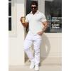 imageYTD Mens Muscle V Neck Polo Shirts Slim Fit Solid Short Sleeve Golf TShirts Ribbed Knit Soft TeesWhite