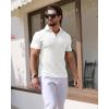 imageYTD Mens Muscle V Neck Polo Shirts Slim Fit Solid Short Sleeve Golf TShirts Ribbed Knit Soft TeesWhite