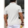 imageYTD Mens Muscle V Neck Polo Shirts Slim Fit Solid Short Sleeve Golf TShirts Ribbed Knit Soft TeesWhite