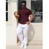 imageYTD Mens Muscle V Neck Polo Shirts Slim Fit Solid Short Sleeve Golf TShirts Ribbed Knit Soft TeesWine Red