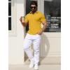 imageYTD Mens Muscle V Neck Polo Shirts Slim Fit Solid Short Sleeve Golf TShirts Ribbed Knit Soft TeesYellow