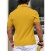 imageYTD Mens Muscle V Neck Polo Shirts Slim Fit Solid Short Sleeve Golf TShirts Ribbed Knit Soft TeesYellow