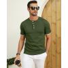 imageYTD Mens Short Sleeve Henley TShirts Casual Knit Shirt Summer Fashion Lightweight Henley Button TeeArmy Green