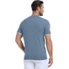 imageYTD Mens Short Sleeve Henley TShirts Casual Knit Shirt Summer Fashion Lightweight Henley Button TeeGray Blue