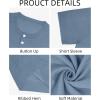imageYTD Mens Short Sleeve Henley TShirts Casual Knit Shirt Summer Fashion Lightweight Henley Button TeeGray Blue