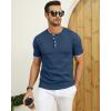 imageYTD Mens Short Sleeve Henley TShirts Casual Knit Shirt Summer Fashion Lightweight Henley Button TeeNavy