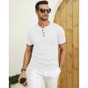 imageYTD Mens Short Sleeve Henley TShirts Casual Knit Shirt Summer Fashion Lightweight Henley Button TeeWhite