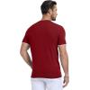 imageYTD Mens Short Sleeve Henley TShirts Casual Knit Shirt Summer Fashion Lightweight Henley Button TeeWine Red