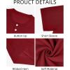imageYTD Mens Short Sleeve Henley TShirts Casual Knit Shirt Summer Fashion Lightweight Henley Button TeeWine Red