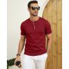imageYTD Mens Short Sleeve Henley TShirts Casual Knit Shirt Summer Fashion Lightweight Henley Button TeeWine Red
