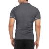 imageYTD Mens Short Sleeve Polo Shirts QuarterZip Casual Slim Fit Lapel Neck Basic Designed Cotton ShirtsDark Grey