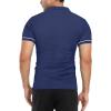 imageYTD Mens Short Sleeve Polo Shirts QuarterZip Casual Slim Fit Lapel Neck Basic Designed Cotton ShirtsNavy