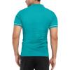 imageYTD Mens Short Sleeve Polo Shirts QuarterZip Casual Slim Fit Lapel Neck Basic Designed Cotton ShirtsTurquoise