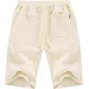 imageYTD Mens Shorts Casual Classic Fit Drawstring Summer Beach Shorts with Elastic Waist and PocketsApricot