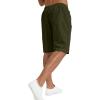 imageYTD Mens Shorts Casual Classic Fit Drawstring Summer Beach Shorts with Elastic Waist and PocketsArmy Green