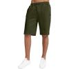 imageYTD Mens Shorts Casual Classic Fit Drawstring Summer Beach Shorts with Elastic Waist and PocketsArmy Green