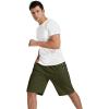 imageYTD Mens Shorts Casual Classic Fit Drawstring Summer Beach Shorts with Elastic Waist and PocketsArmy Green