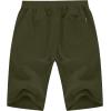 imageYTD Mens Shorts Casual Classic Fit Drawstring Summer Beach Shorts with Elastic Waist and PocketsArmy Green