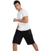 imageYTD Mens Shorts Casual Classic Fit Drawstring Summer Beach Shorts with Elastic Waist and PocketsBlack