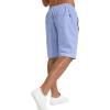 imageYTD Mens Shorts Casual Classic Fit Drawstring Summer Beach Shorts with Elastic Waist and PocketsBlue