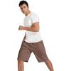 imageYTD Mens Shorts Casual Classic Fit Drawstring Summer Beach Shorts with Elastic Waist and PocketsDeep Coffee